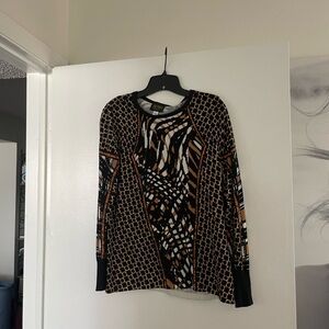 Bob Mackie wearable art Animal Print and Geometric Sweater in great condition.